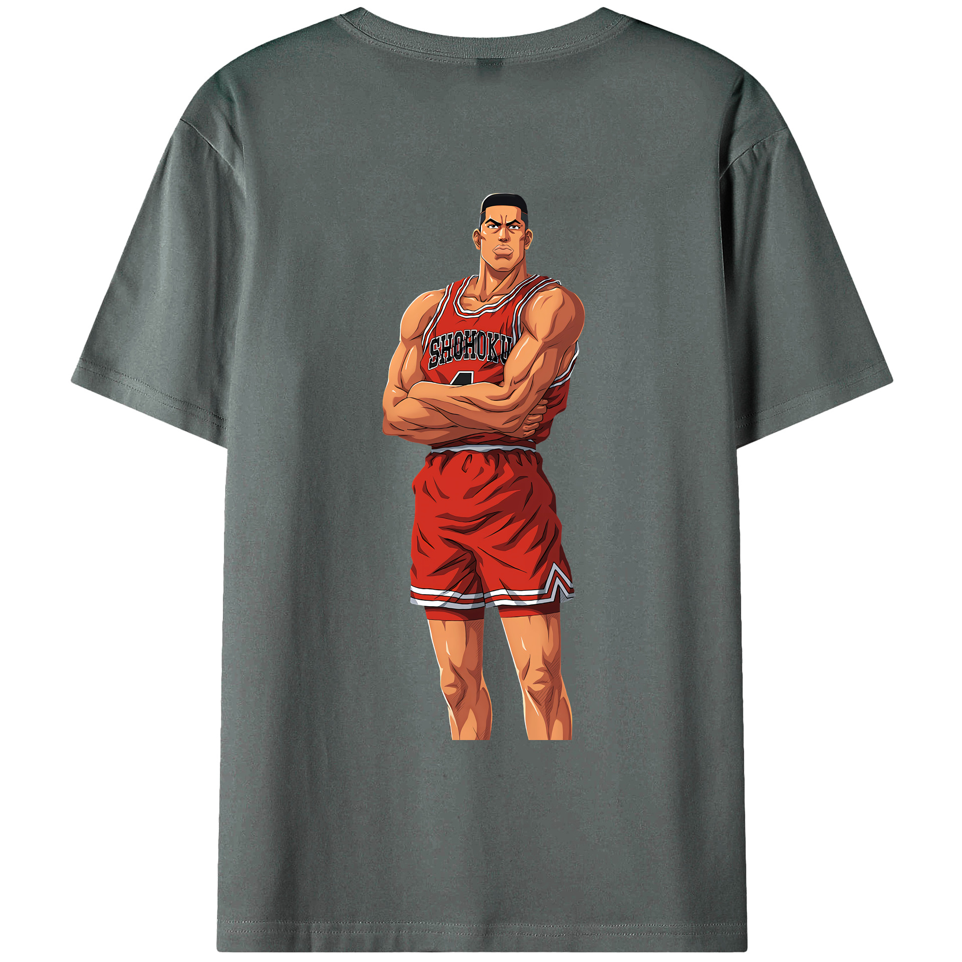 （画像用） SLAM DUNK／スラムダンク 綿100％ メンズ半袖Tシャツ（バックプリント） 通気性